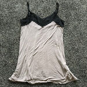 Tahari Champagne Slip Dress M – Lace Trim Lingerie Nightie Camisole Dress